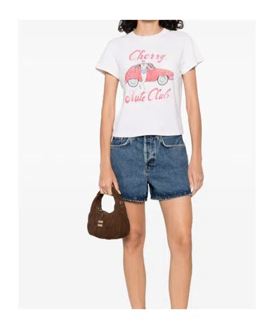 Re/done Patch Denim Shorts In Blue
