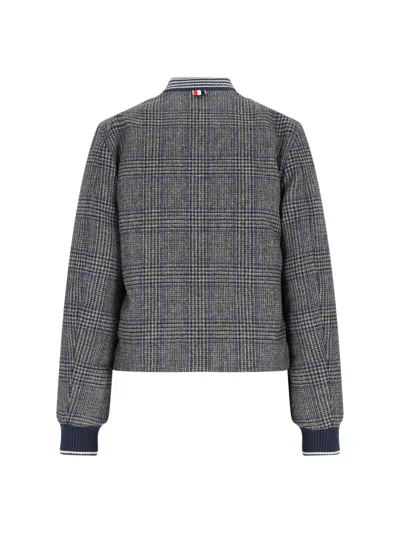 Thom Browne Checked Pattern Ribbed Collar Jacket