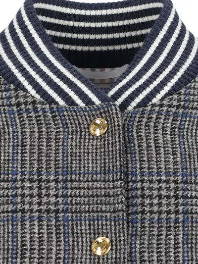 Thom Browne Checked Pattern Ribbed Collar Jacket