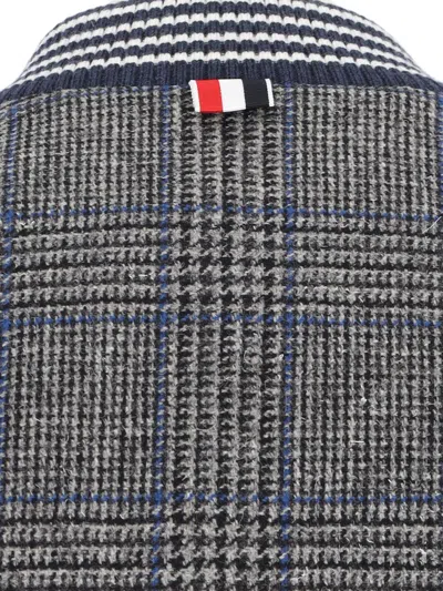 Thom Browne Checked Pattern Ribbed Collar Jacket