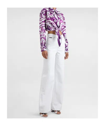 Dolce & Gabbana Graphic-print Cotton Shirt In Purple