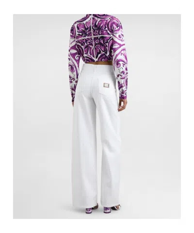 Dolce & Gabbana Graphic-print Cotton Shirt In Purple