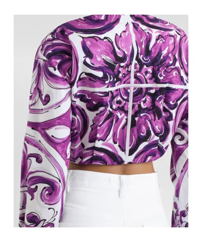 Dolce & Gabbana Graphic-print Cotton Shirt In Purple