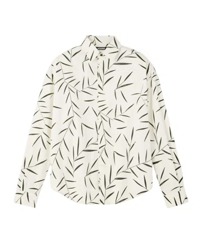 Jacquemus Le Simon ml Leaf-print Button-up Shirt In Neutral