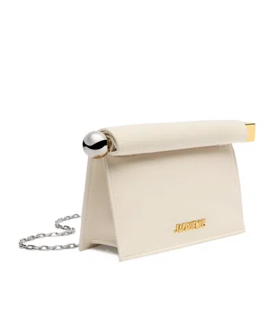 Jacquemus Womens Light Ivory La Petite Pochette Rond Leather Clutch Bag