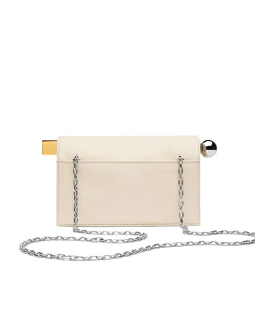 Jacquemus Womens Light Ivory La Petite Pochette Rond Leather Clutch Bag