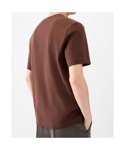 Jacquemus Gros Grain Cotton Crew-neck T-shirt In Brown