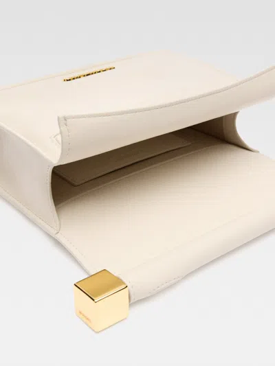 Jacquemus Womens Light Ivory La Petite Pochette Rond Leather Clutch Bag