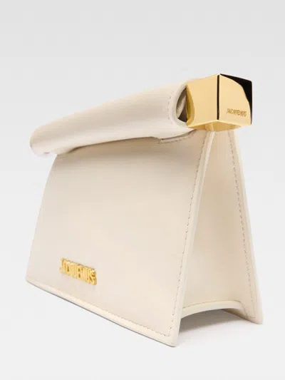 Jacquemus Womens Light Ivory La Petite Pochette Rond Leather Clutch Bag