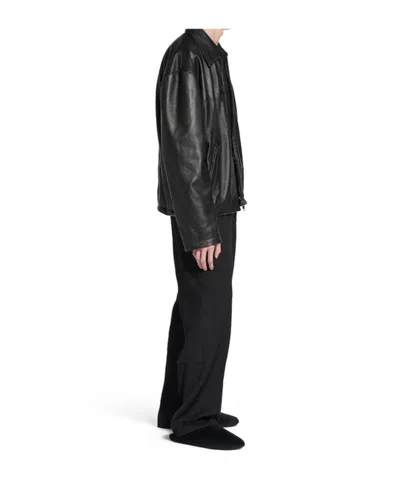 Balenciaga Men's Nano Bb Zip-up Jacket In Black In Black