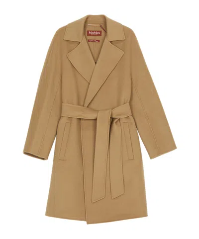 Max Mara Long Sleeve Coat In Brown