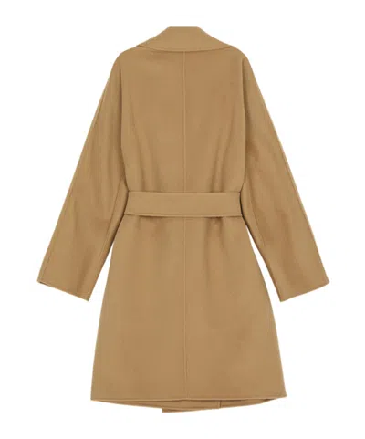 Max Mara Long Sleeve Coat In Brown