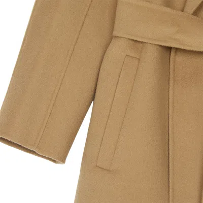 Max Mara Long Sleeve Coat In Brown