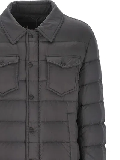Herno Long Sleeve Quilted Down Jacket In Gray