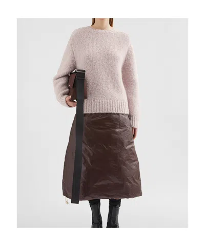 Jil Sander Wool Blend Crew-neck Sweater In Pink
