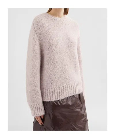 Jil Sander Wool Blend Crew-neck Sweater In Pink
