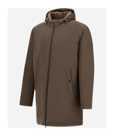 Herno Resort Parka In Travel Nylon Ponente In Brown