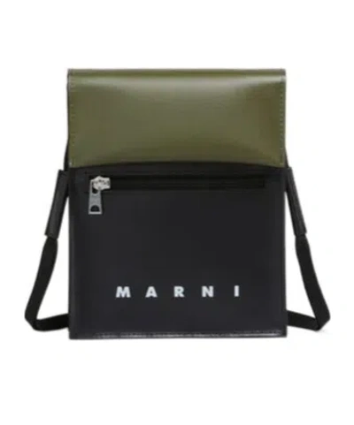 Marni Deep Green And Black Tribeca Shoulder Bag