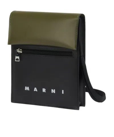 Marni Deep Green And Black Tribeca Shoulder Bag
