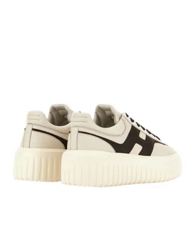 Hogan Beige Sneakers With Chunky Ridged Sole