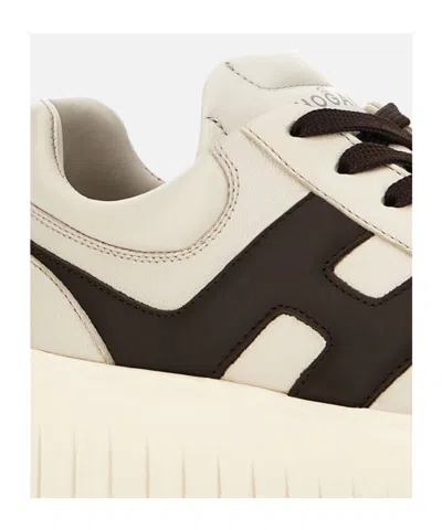 Hogan Beige Sneakers With Chunky Ridged Sole