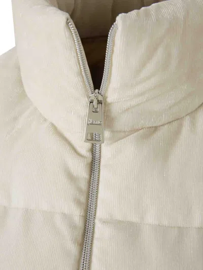 Herno Velvet Sleeveless Down Jacket In Neutral