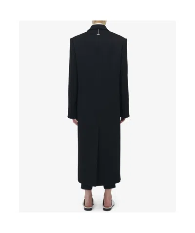 Alexander Mcqueen Women's Double-breasted Wool Felt Coat In Black