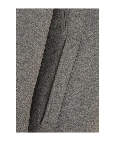 Herno Padded Coat With Front Pockets And High Collar In Gray