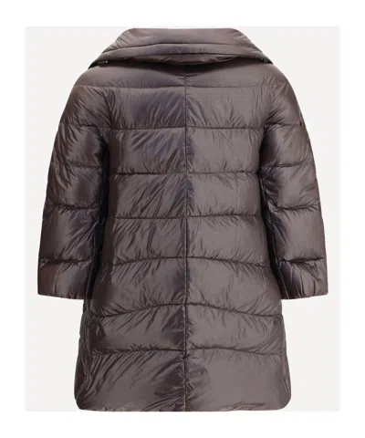 Herno Midi Down Jacket In Brown