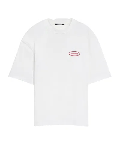 Jacquemus Mens Station Patch White Stazione Brand-patch Cotton-jersey T-shirt In White