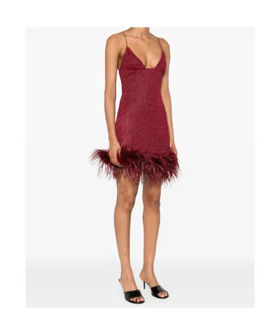 Oseree Oséree Lumière Feather-trimmed Minidress