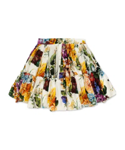 Dolce & Gabbana Floral-print Cotton Skirt In Multi