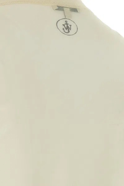 Jw Anderson Sheer Crew Neck Illustrated Long Sleeve T-shirt In Neutral