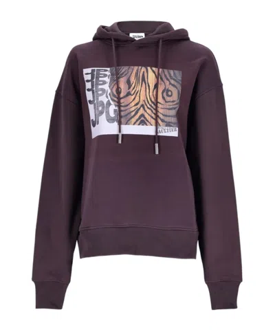 Jean Paul Gaultier Printed Wood Hoodie In Purple