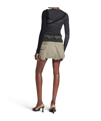 Balenciaga Women's Layered Asymmetric Top In Anthracite/black In Black