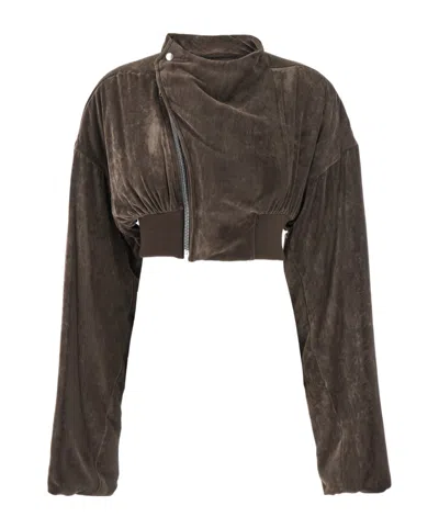 Rick Owens Long Sleeve Casual Jacket In Brown