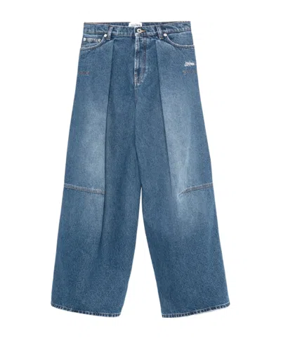 Jean Paul Gaultier Logo-embroidered Jeans In Blue