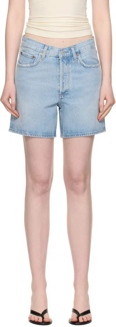 Agolde Denim Shorts With Belt Loops