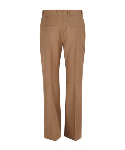 Alexander Mcqueen Tailored Pants With Front Crease And Belt Loops In Brown
