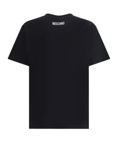 Moschino T-shirt Whit Maxi Print In Black