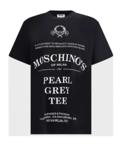 Moschino Printed Organic Cotton Jersey T-shirt In Black