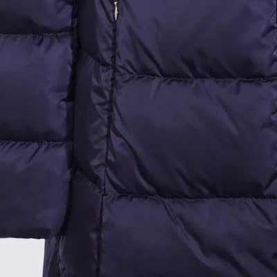 Herno Padded Long Quilted High Collar Jackets In Blue