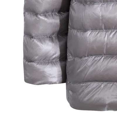 Herno High Collar Quilted Down Jacket In Gray