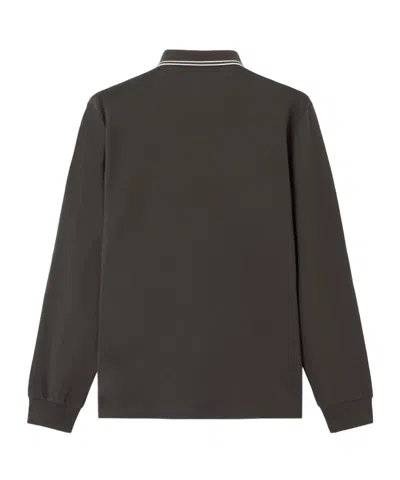 Stone Island Slim-fit Long-sleeve Polo Shirt With Stripe Details In Green