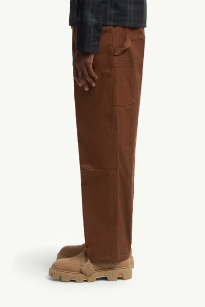 Moncler Peak City Nubuck  Suede Lace-up Boots In Orange