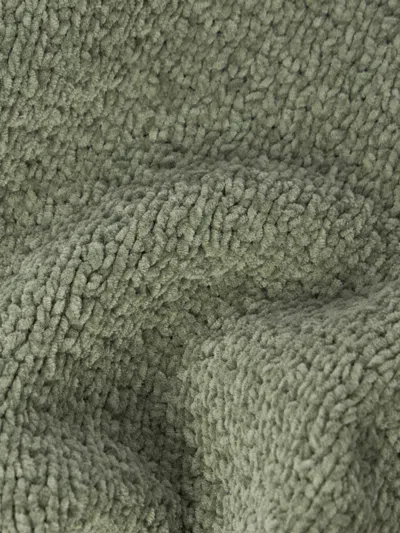 Stone Island Mock Neck Sweater With Reverse Stitch Details In Green