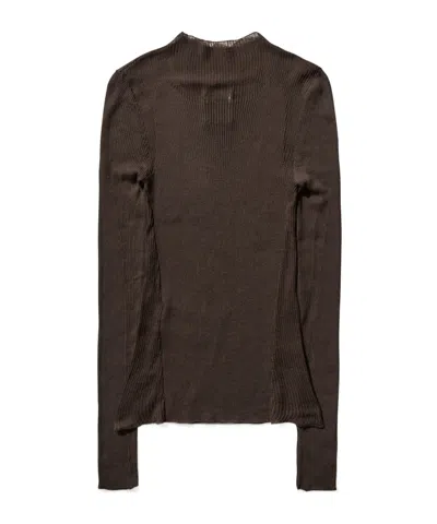 Roa Sheer Knit Sports Top In Brown