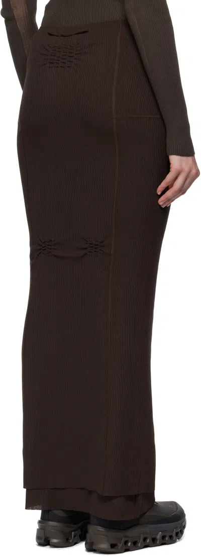 Roa Women S Mesh Long Skirt Dark In Brown