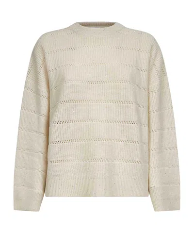 Brunello Cucinelli Long Sleeve Sweater In Neutral