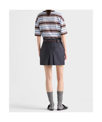 Prada Oversize Embroidered Cotton T-shirt In Multi